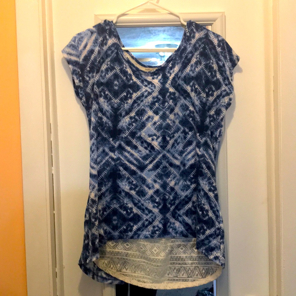 🌟3 for $10 🌟 
Blue & white see through back top
